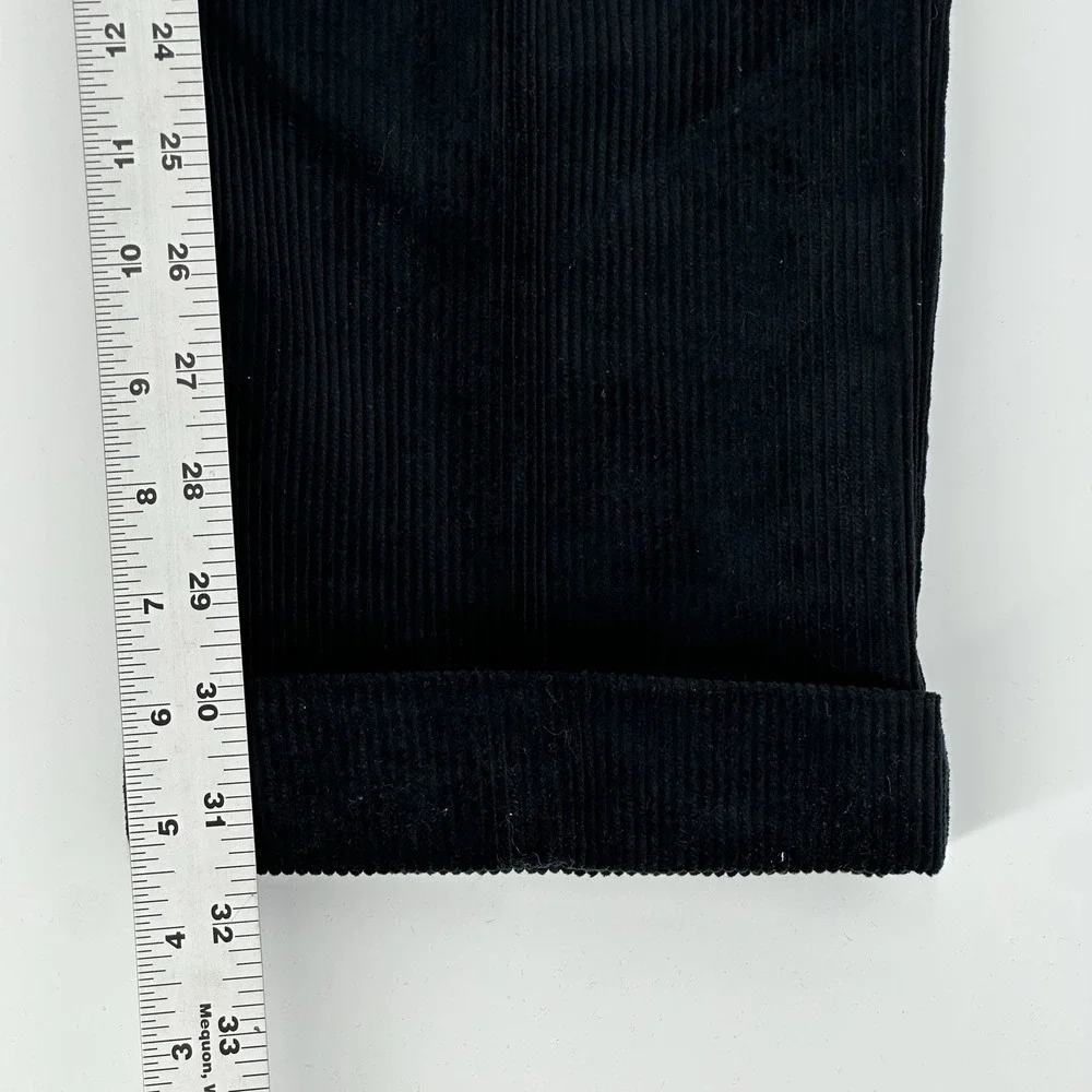 Banana Republic Smithfield Pants Mens 29 Black Corduroy Pleated Cuffed 28X31.5